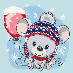 Товары для рисования - Картина по номерам Art Craft Мышонок с шариком 30х30 см (15548-AC)