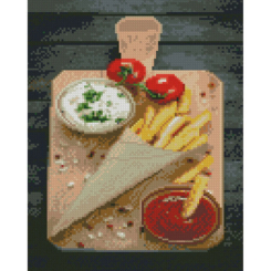 Мозаїка - Алмазна картина Strateg Дощечка смачної їжі 30х40 см (HX492)
