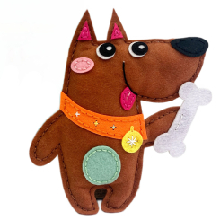 Набори для творчості - Набір для творчості Apli Krapli Зший сам іграшку з фетру Песик (4820198701376)