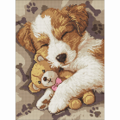 Мозаика - Алмазная мозаика Идейка Спящий джек-рассел 30 х 40 см (AMO8036)