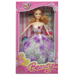 Ляльки - Дитяча лялька "Beauty" Bambi 1219-5 у бальній сукні Фіолетовий з білим (35506)