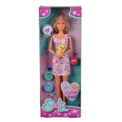 Куклы - Кукла Steffi & Evi love Штефи с животным в розовом платье (5733628/1)