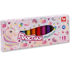 Набори для ліплення - Пластилін восковий Школярик Unicorn 12 кольорів (303221007-UA)