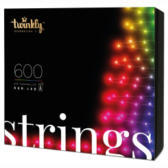 Мебель для геймеров - ​Гирлянда Smart LED Twinkly Strings RGB 600 IP44 48м кабель черный (TWS600STP-BEU)