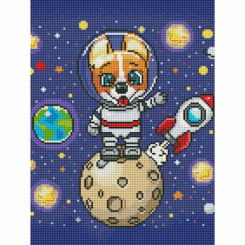 Товары для рисования - Алмазная мозаика Brushme Корги в космосе (DRBS0099)