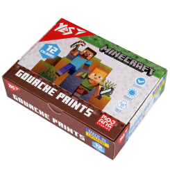 Канцтовары - Краски гуашь Yes Minecraft 12 цветов (230407)