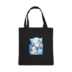 Рюкзаки и сумки - Сумка-шопер Strateg Аниме девушка с котёнком (60638) (4823113878078)