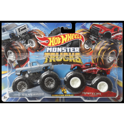 Автомоделі - Набір машинок Hot Wheels Monster Trucks Silverado vs Raptor F150 (FYJ64/HLT60)
