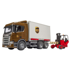 Транспорт і спецтехніка - Ігровий набір Bruder Автомобіль Scania Super 560R кур'єрської служби UPS та навантажувач (03582)