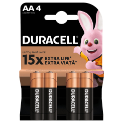 Аккумуляторы и батарейки - Батарейки алкалиновые Duracell Basic АА 1.5V LR6 4 шт (5000394076952)