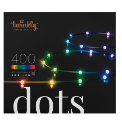 Мебель для геймеров - ​Гирлянда Smart LED Twinkly Dots Lights RGB 400 IP44 20м кабель прозрачный (TWD400STP-TEU)