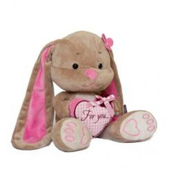 Мягкие животные - Мягкая игрушка Jack&Lin Зайка Лин с сердечком 25 см (2029001)