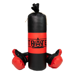 Спортивные активные игры - Боксерский набор Strateg красно-черный маленький (2074)
