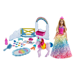 Куклы - Игровой набор Barbie Dreamtopia Уход за единорогом (GTG01)