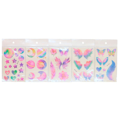 Косметика - Набір тату для тіла Qunxing toys Барвисті метелики (WS-C201-C210)