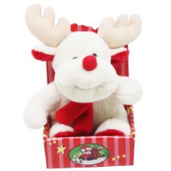 Мягкие животные - Мягкая игрушка Mic Новогодний олень Белый (MC1570) (177153)