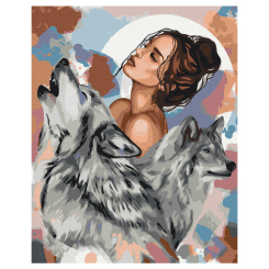 Товари для малювання - Картина за номерами Brushme Вовчиці (BS53906) Товари для малювання - Картина за номерами Brushme Вовчиці (BS53906)