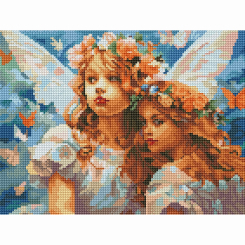 Товары для рисования - Алмазная мозаика Brushme Ангелы в цветочных венках (DRBS53755)