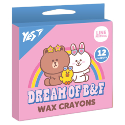 Канцтовари - Набір воскових олівців Yes Line Friends 12 штук (590141)