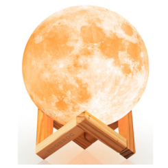 Ночники, проекторы - Настольный светильник-ночник Луна Лунный Свет 16 цветов 3D MOON LAMP Touch Control 15 см (7289)
