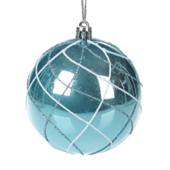 Аксессуары для праздников - Шар новогодний BonaDi Глянец D-8 см Голубой (898-142) (MR62278)