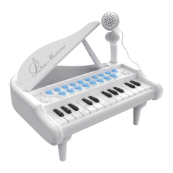 Музыкальные инструменты - Игрушечное пианино-синтезатор Baoli белое с микрофоном 24 клавиши (BAO-1505B-W)