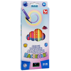 Канцтовари - Олівці Школярик Пастельні тригранні двосторонні 24 кольори (312120003-UA)