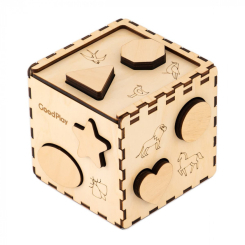 Розвивальні іграшки - Кубик-сортер Good Play Дерев’яний (CUB-4-003) Розвивальні іграшки - Кубик-сортер Good Play Дерев’яний (CUB-4-003)