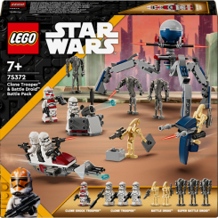 Конструктори LEGO - Конструктор LEGO Star Wars Клони-піхотинці й Бойовий дроїд Бойовий набір (75372)
