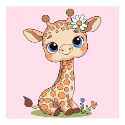 Товари для малювання - Картина за номерами Qbee Жирафка 25 х 25 см (QB900-009)