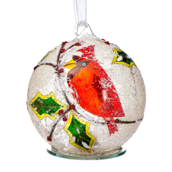 Аксесуари для свят - Куля новорічна Elisey Куля з пташкою 10 см Різнокольоровий (096NB) (MR62222)