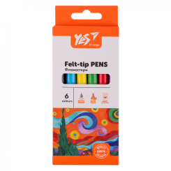 Канцтовары - Фломастеры Yes Orange line 6 цветов (650543) Канцтовары - Фломастеры Yes Orange line 6 цветов (650543)