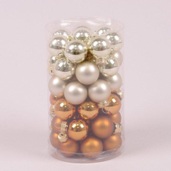 Аксесуари для свят - Кульки скляні Flora D-2,5 см. 48 шт(44529) (MR35664)