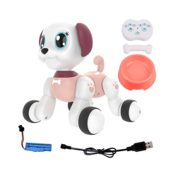 Роботы - Интерактивное животное Собачка Limo Toy 1090A на радиоуправлении Розовый (36414s45407)