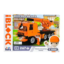 Конструктори з унікальними деталями - Конструктор IBLOCK Build & create Truck-mounted crane 267 деталей (KH53/002/5)