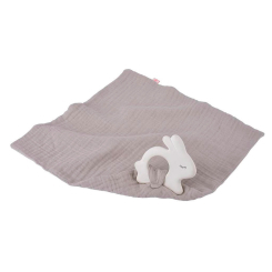 Брязкальця, прорізувачі - Прорізувач з комфортером Kikadu Кролик сріблясто-сірий (1874607)