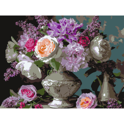 Товары для рисования - Картина по номерам Strateg Разнообразные цветы 30 х 40 см (SS-1315)