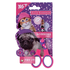 Канцтовары - Ножницы Yes Keith Kimberlin 13 см с принтом на лезвии (480413)