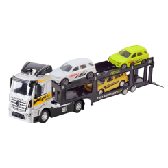 Транспорт и спецтехника - Игровой набор Автопром Трейлер с машинками белый (AP7510/2)