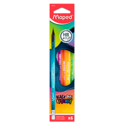 Набор графитовых карандашей Maped Black peps energy 6 штук (MP.852000)