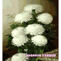 Товари для малювання - Картина за номерами Білі квіти в скляній вазі ідейки (MG1066)