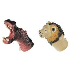 Фігурки тварин - Набір Same toy Пальчиковий театр Бегемот та лев (X241Ut-4)