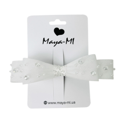 Біжутерія та аксесуари - Заколка Мауа-МІ Бантик повітряний подвійний молочний (0199-0125-2-1)