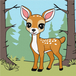 Товары для рисования - Картина по номерам Идейка Очаровательный олененок 25 х 25 см (KHO6193)