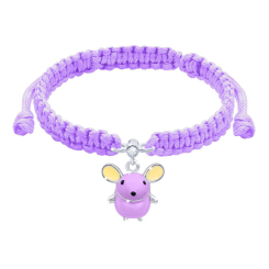 Ювелірні прикраси - Браслет плетений UMa&UMi Мишка фіолетовий (0010000017205)