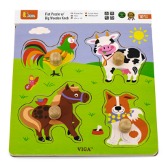Развивающие игрушки - Рамка-вкладыш Viga Toys Зверята на ферме (50839)