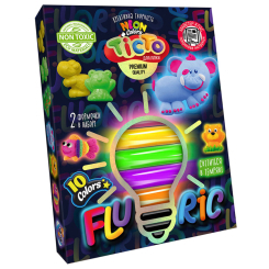 Наборы для лепки - Тесто для лепки Danko Fluoric toys 10 цветов (TMD-FL10-04U)