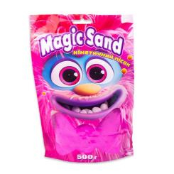Антистрес іграшки - ​Кінетичний пісок Strateg Magic sand рожевий 500 грамів (39403-8)