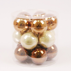 Аксесуари для свят - Кульки скляні Flora D 8 см 15 шт Коричневий (44595) (MR62935)