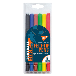 Канцтовары - Фломастеры Yes Football 6 цветов (650514)